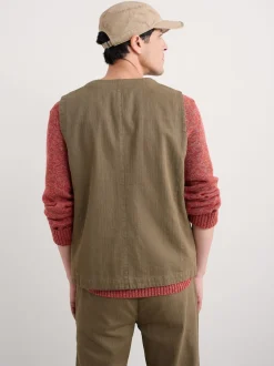 Seasalt Cornwall Gilet Tollgate en lin et coton Blend New