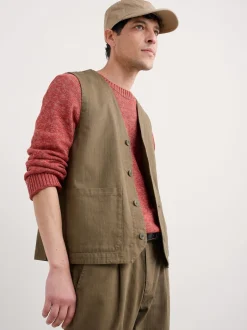 Seasalt Cornwall Gilet Tollgate en lin et coton Blend New