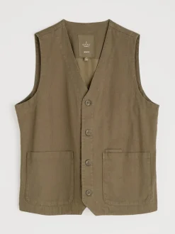 Seasalt Cornwall Gilet Tollgate en lin et coton Blend New