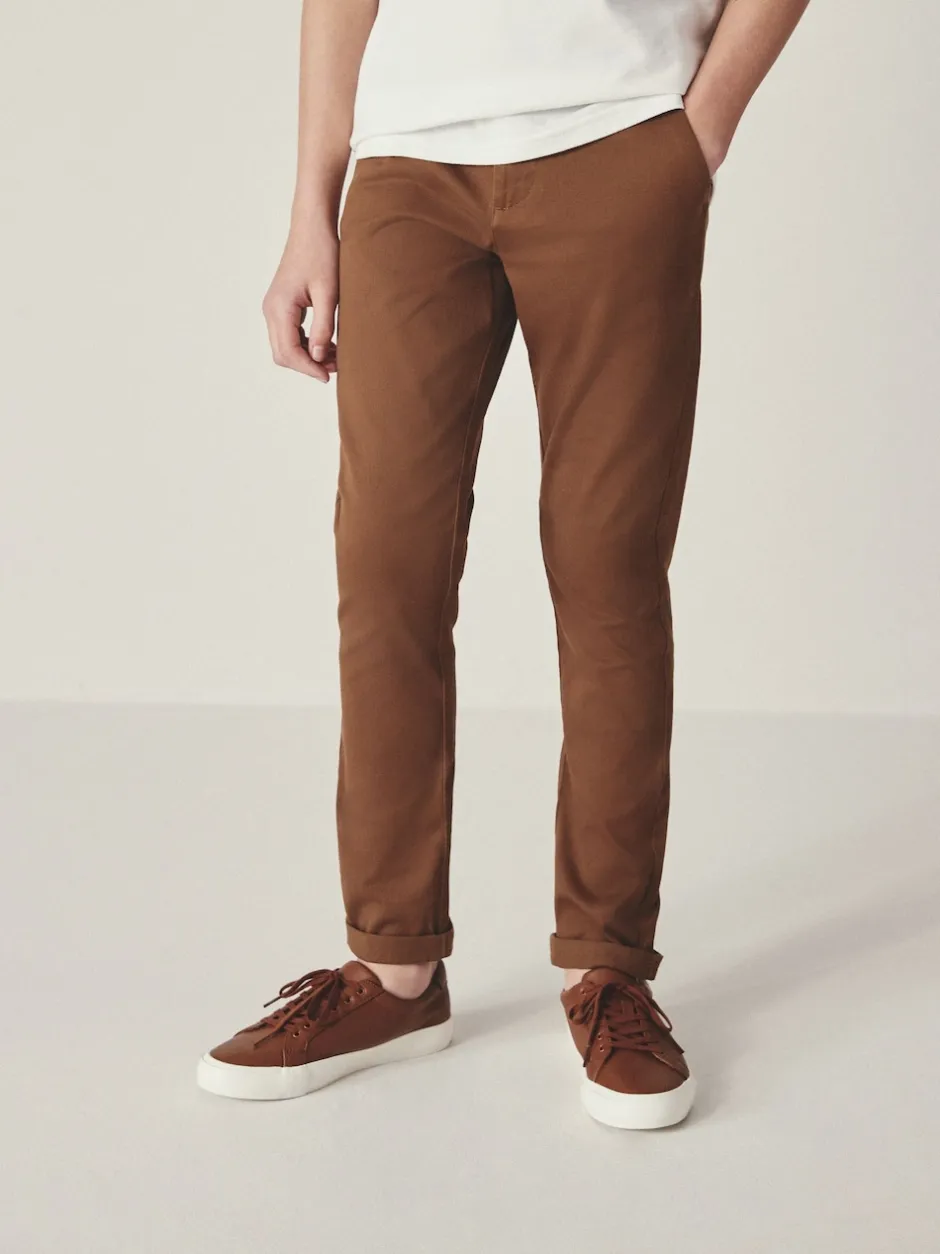 Next - Pantalon chino extensible (3-17ans) Gingembre/ Marron fauve New