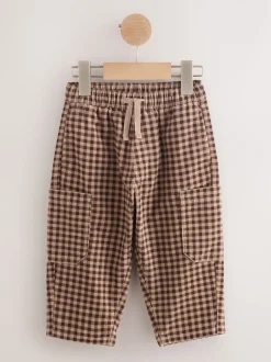 Next Gingham Brun - Pantalons Amples en velours côtelé (3mois-7ans) Outlet