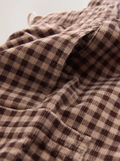 Next Gingham Brun - Pantalons Amples en velours côtelé (3mois-7ans) Outlet