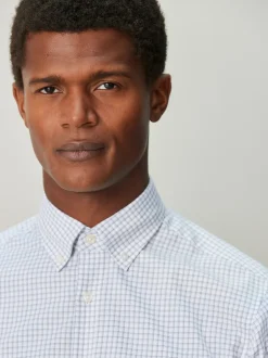 Next Gingham gris - Chemise habillée à manches longues riche en coton Discount