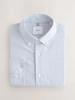 Next Gingham gris - Chemise habillée à manches longues riche en coton Discount