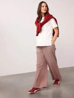 Next Gingham rouge - Pantalons de maternité à jambes larges Outlet
