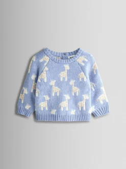Jojo Maman Bébé Girafe bleu pâle - Ensemble haut et bas en maille Clearance