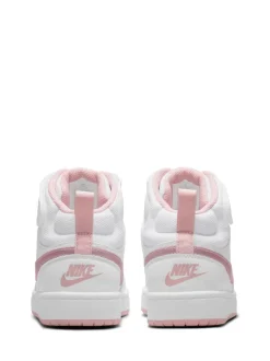 Nike - Baskets mi-Baskets du tribunal de pour adolescents Glaçure blanc rose Clearance