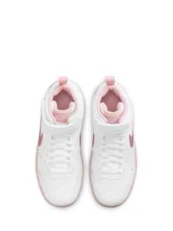 Nike - Baskets mi-Baskets du tribunal de pour adolescents Glaçure blanc rose Clearance