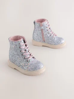 Next Glitter d'argent - Bottines à lacets Hot
