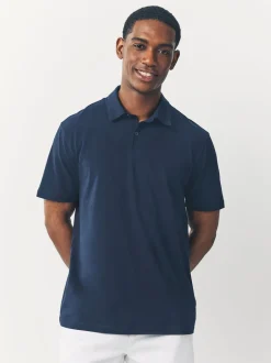 Next - Polo en jersey Manches courtes 3 Pack Géo bleu marine Sale