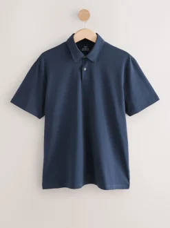Next - Polo en jersey Manches courtes 3 Pack Géo bleu marine Sale