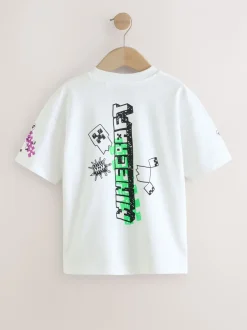 Next - T-shirt Minecraft (3-16ans) Graffiti blanc New