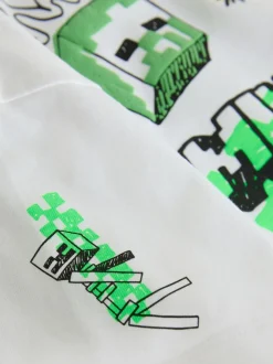 Next - T-shirt Minecraft (3-16ans) Graffiti blanc New