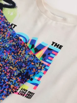 Next Graffitis bleu/blanc - Ensemble t-shirt et short cycliste (3-16ans) Outlet