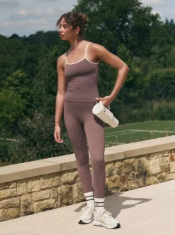 self. - soi-même. Legging taille haute Grain de poivre marron