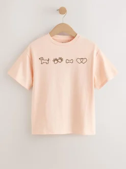Next Graphique de chien - T-shirt surdimensionné 4 Pack (3-16ans) Clearance