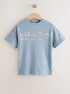 Next Graphique de chien - T-shirt surdimensionné 4 Pack (3-16ans) Clearance