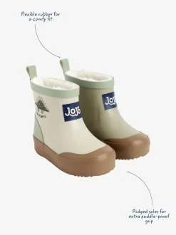 Jojo Maman Bébé Grège Dino - Bottes de bien-être courtes doublées et confortables Online