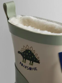 Jojo Maman Bébé Grège Dino - Bottes de bien-être courtes doublées et confortables Online