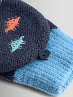 Jojo Maman Bébé Grège Dino - Mitaines doublées de polaire Best