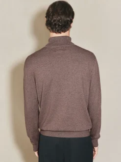 Next Grège foncé - Polo EDIT en maille à manches longues et col roulé Outlet