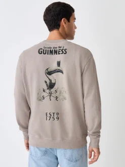 Next Grège neutre - Sweat-shirt Guinness Graphique Col rond Discount