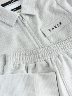 Baker by Ted Baker Gris - ensemble 3 pièces T-shirt, veste et pantalons texturés New