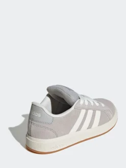adidas - Baskets Grand Court 00s en daim et dentelle pour enfant Gris Discount