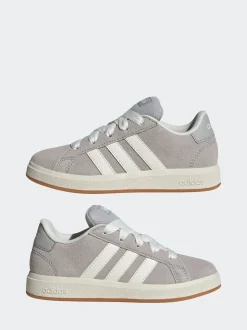 adidas - Baskets Grand Court 00s en daim et dentelle pour enfant Gris Discount