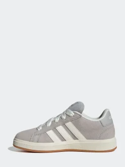 adidas - Baskets Grand Court 00s en daim et dentelle pour enfant Gris Discount
