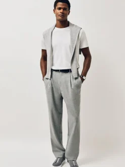 Reiss Gris - Baskets élastiques à enfiler Emil en daim Outlet