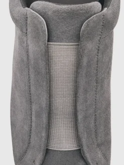 Reiss Gris - Baskets élastiques à enfiler Emil en daim Outlet