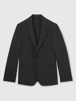 Reiss Gris - Blazer de costume Promise à simple boutonnage en laine Blend, coupe habillée Clearance