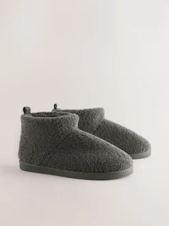 Next Gris - Bottes chaussons en imitation peau de mouton Hot