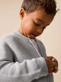 Next - Cardigan zippé (3mths-7yrs) Gris Best
