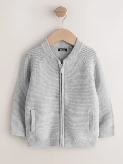 Next - Cardigan zippé (3mths-7yrs) Gris Best