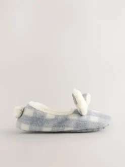 Next Gris À carreaux Lapin - Chaussons de ballet Best