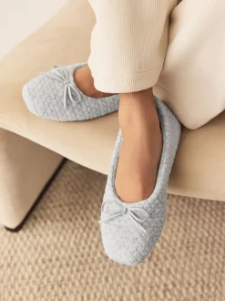 Next Gris - Chaussons Ballerine cœur New