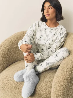 Next Gris - Chaussons style boots en fausse fourrure