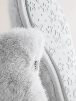 Next Gris - Chaussons style boots en fausse fourrure