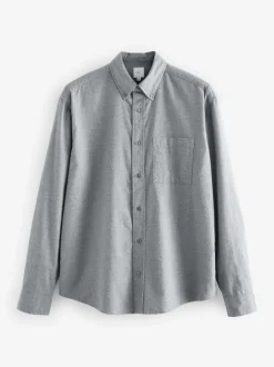 Next - Chemise Oxford douce à manches longues Gris Discount