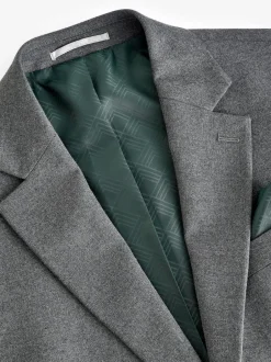 Next Gris - Coupe ajustée Flannel Costume Veste Outlet