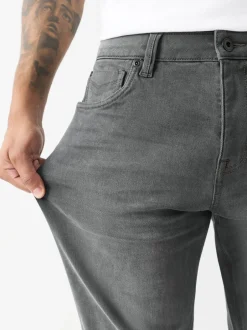 Next - Coupe fuselée régulière - Jean Motionflex Gris Discount