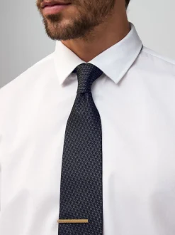 Next - Cravate texturée avec pince à cravate Gris Sale