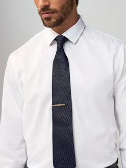 Next - Cravate texturée avec pince à cravate Gris Sale