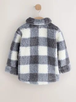 Next Gris à damier - Borg Polaire Shacket (3mths-7yrs) Sale