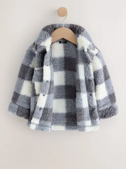 Next Gris à damier - Borg Polaire Shacket (3mths-7yrs) Sale