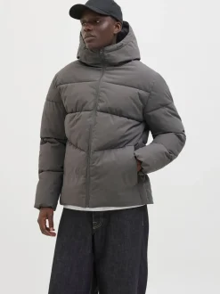 JACK & JONES Gris - Doudoune à capuche Hot