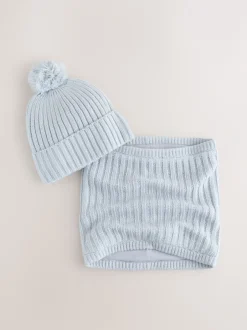 Next Gris - Ensemble Bonnets et snood à pompon 2 Pieces (1-16ans) Clearance