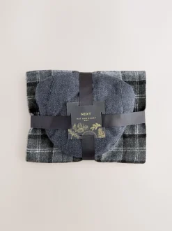 Next Gris - Ensemble casquette plate et écharpe à Carreaux Sale